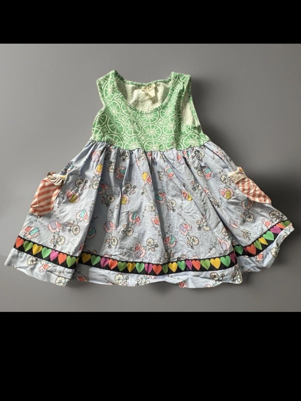 Matilda Jane Girls 8 Sleeveless Tunic Top Circus Pink Elephants Pockets Hearts